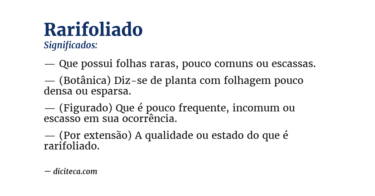 Significado de rarifoliado