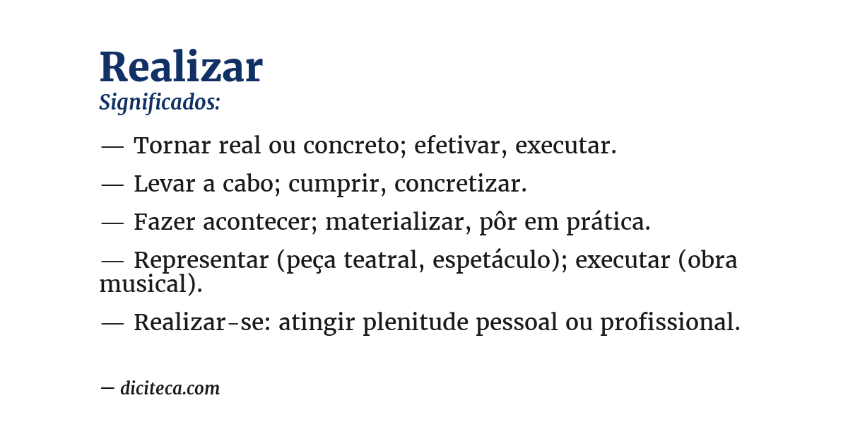 Significado de realizar