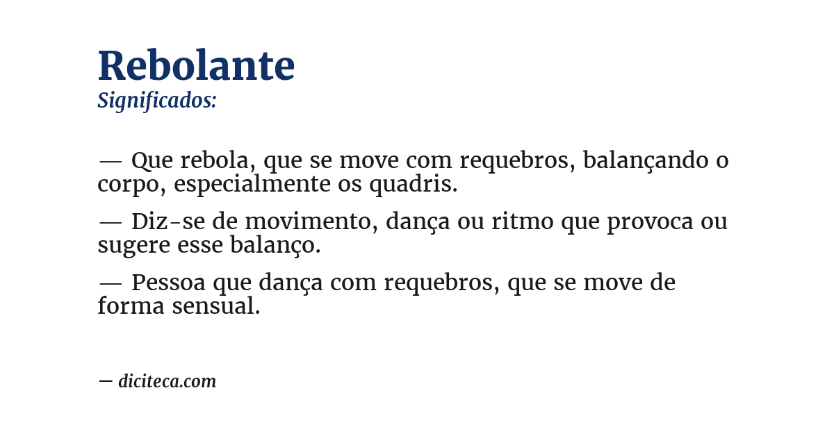 Significado de rebolante