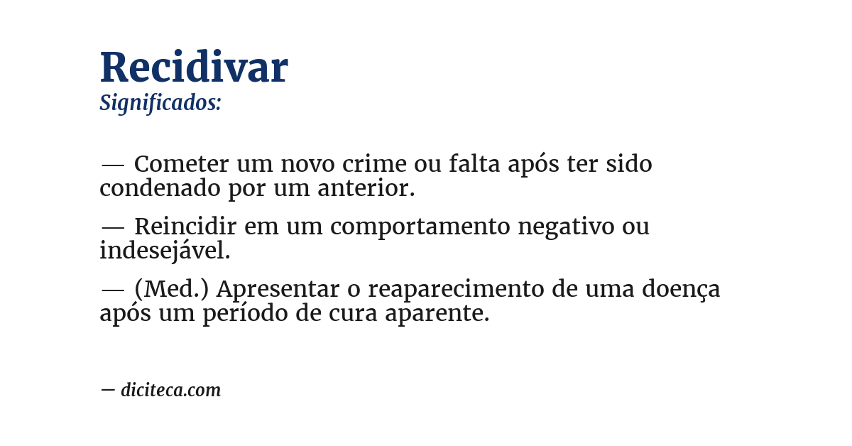 Significado de recidivar