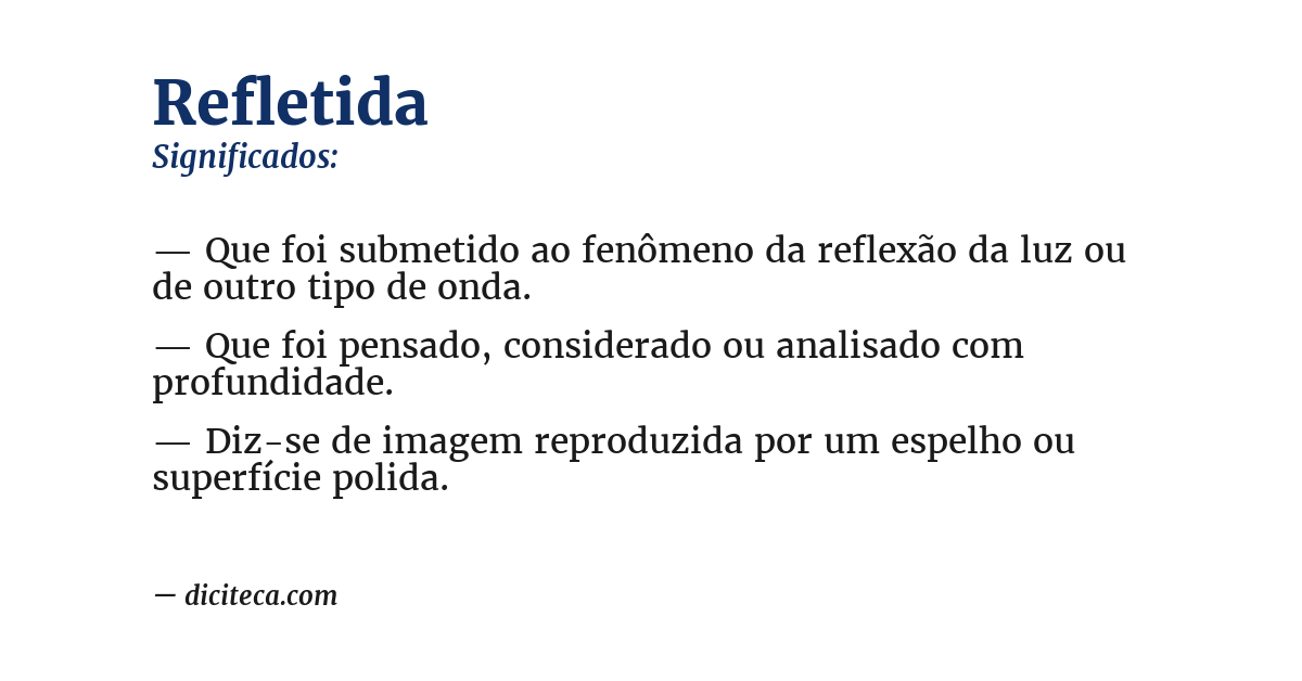 Significado de refletida