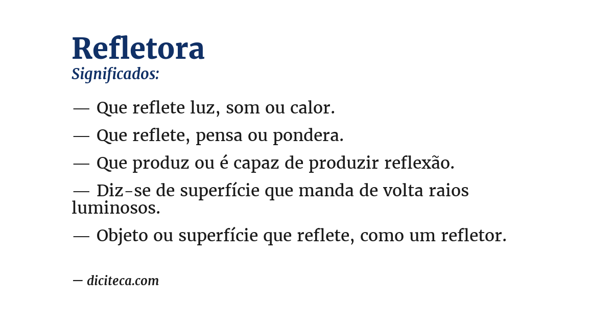 Significado de refletora