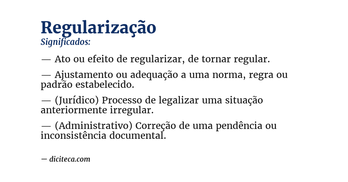 Significado de regularização