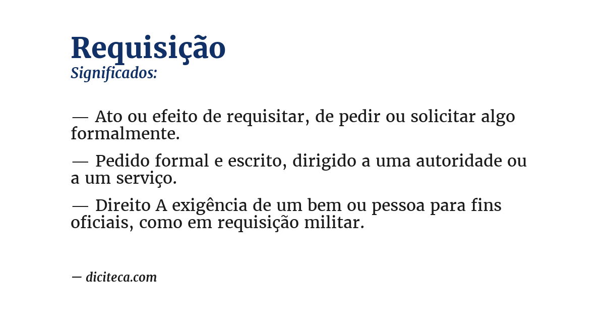 Significado de requisição