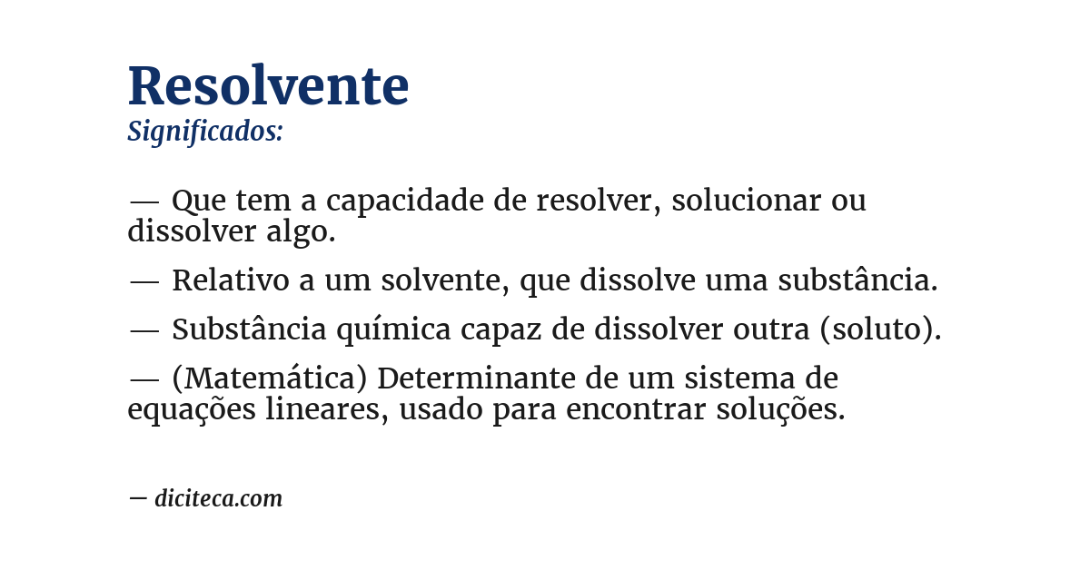 Significado de resolvente