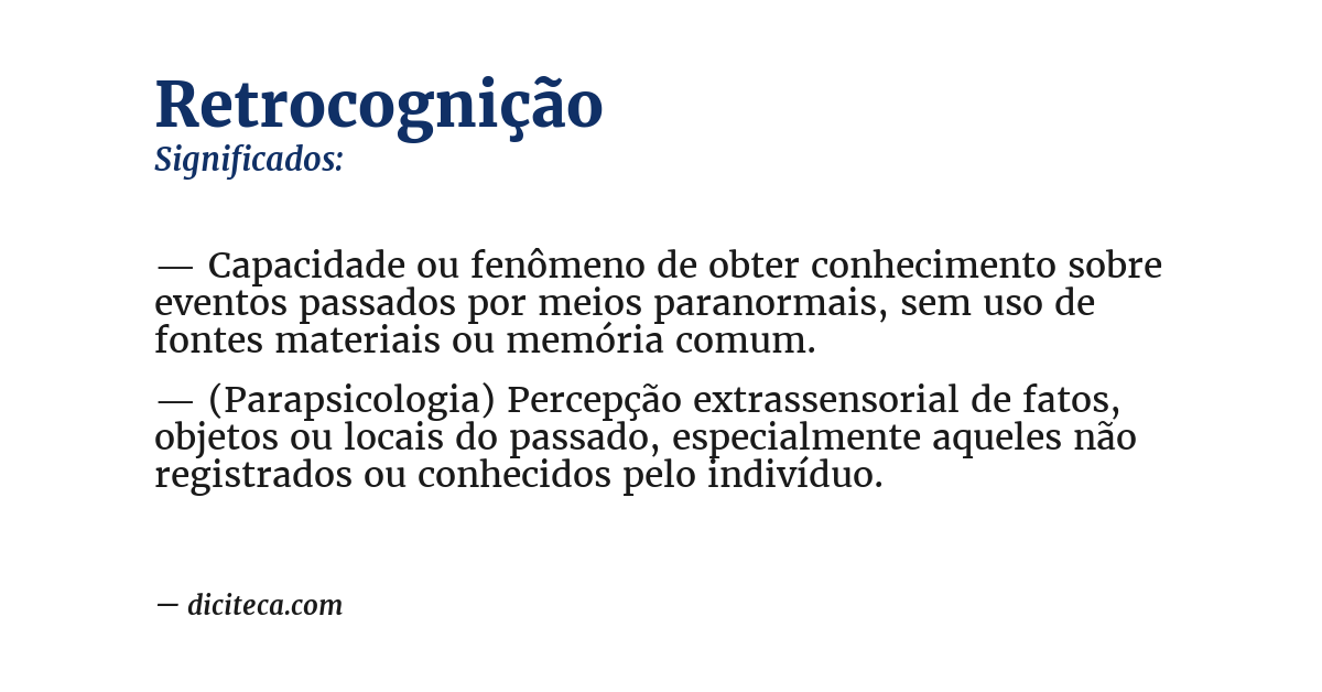 Significado de retrocognição
