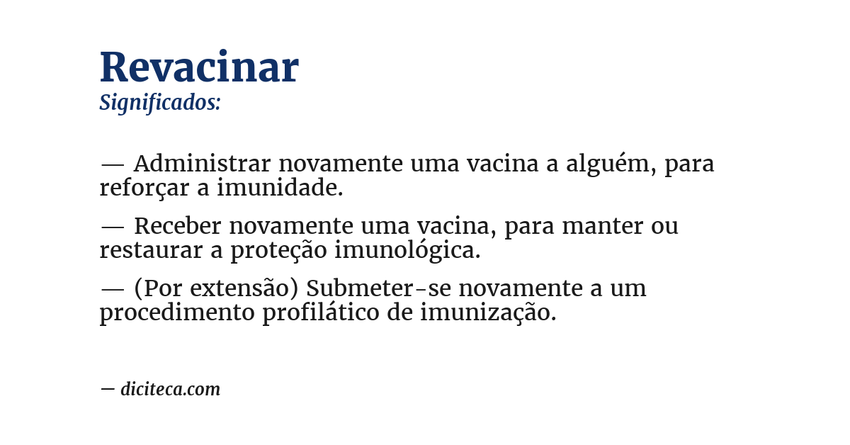 Significado de revacinar