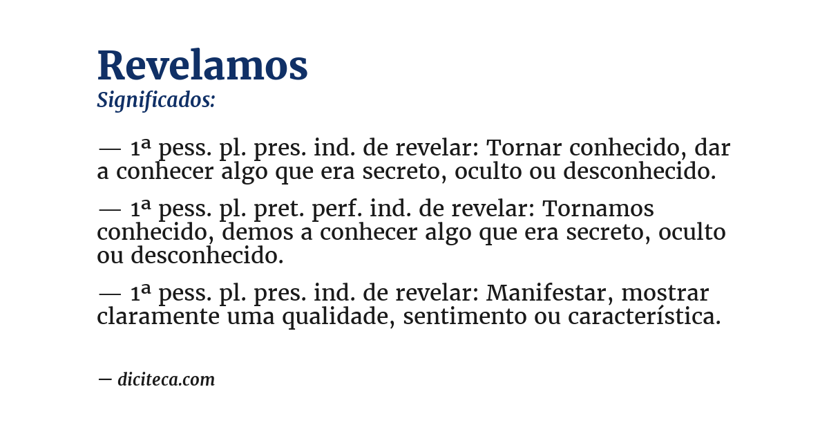 Significado de revelamos