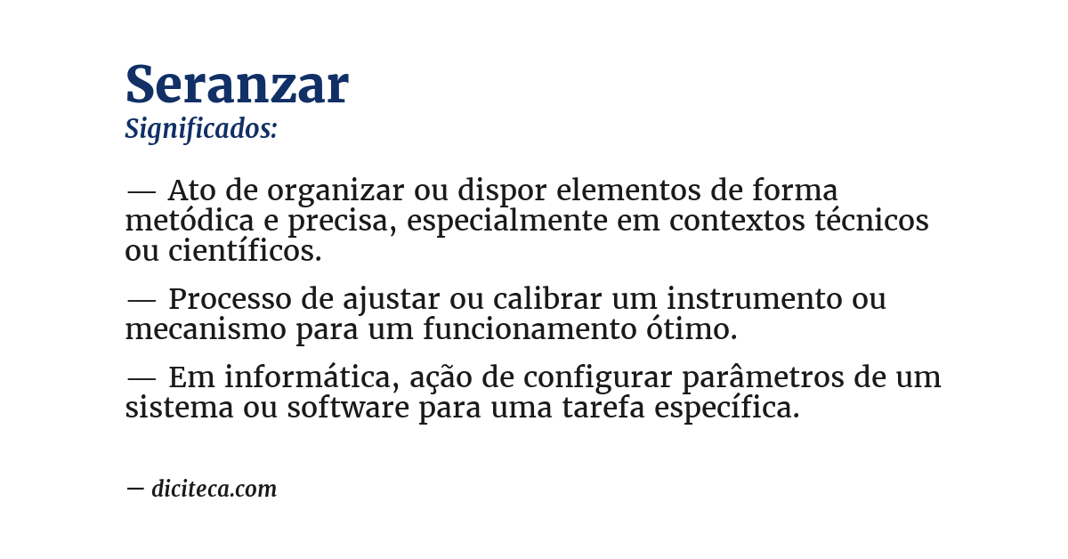 Significado de seranzar