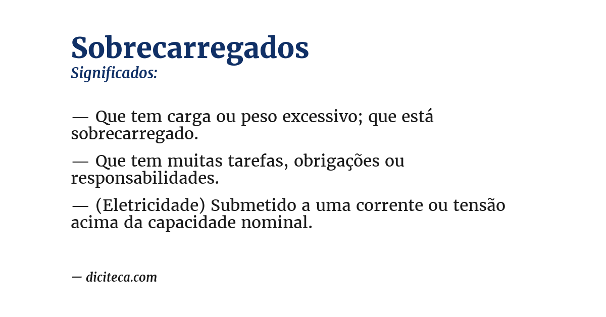Significado de sobrecarregados