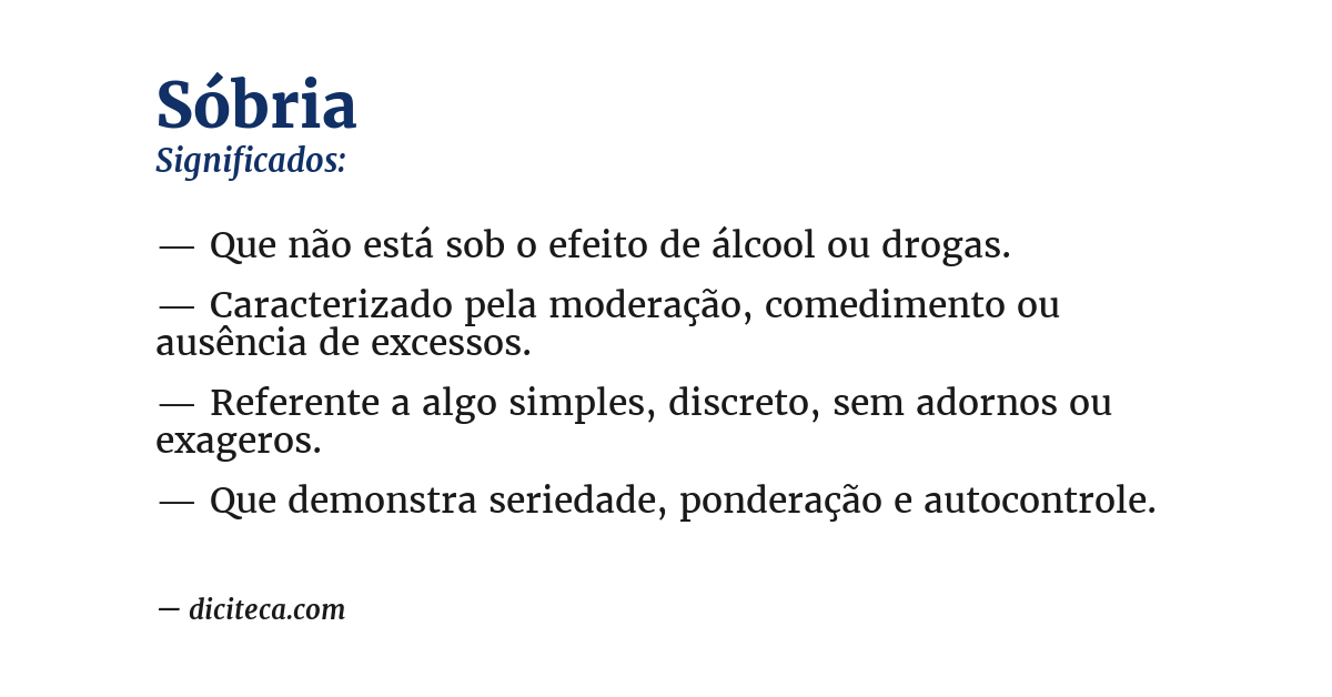 Significado de sóbria