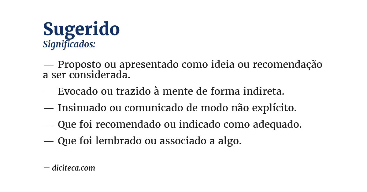 Significado de sugerido