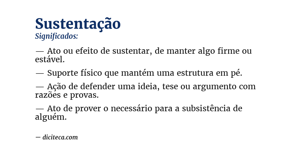 Significado de sustentação