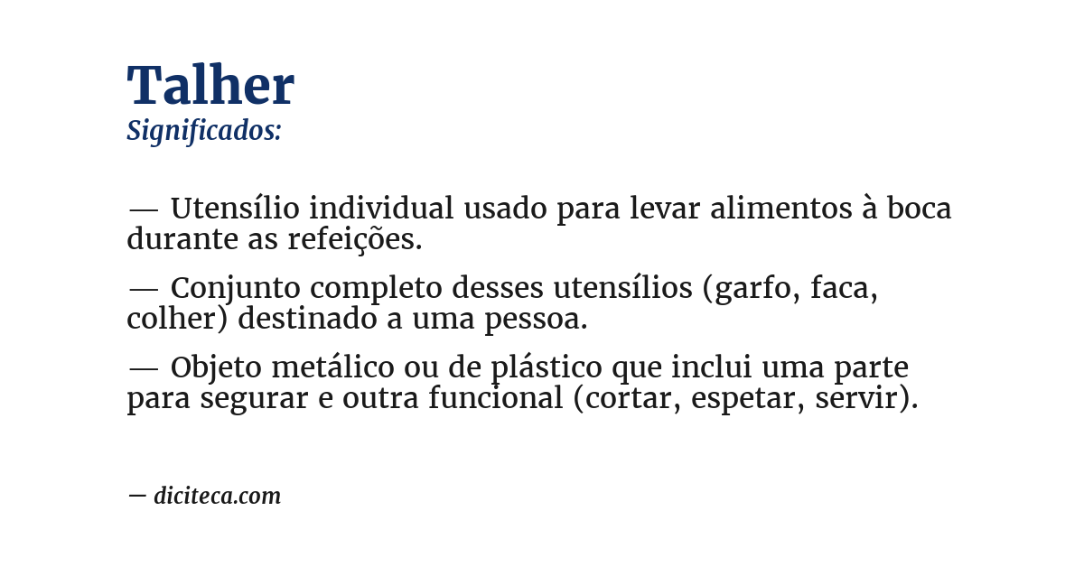 Significado de talher