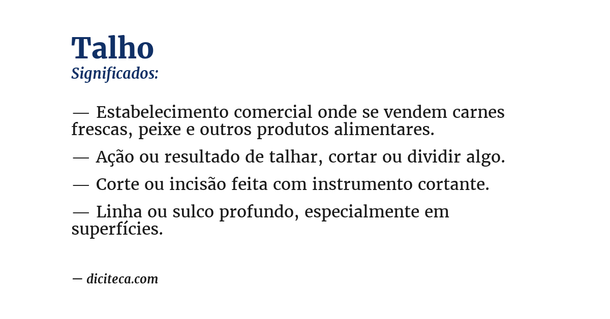 Significado de talho