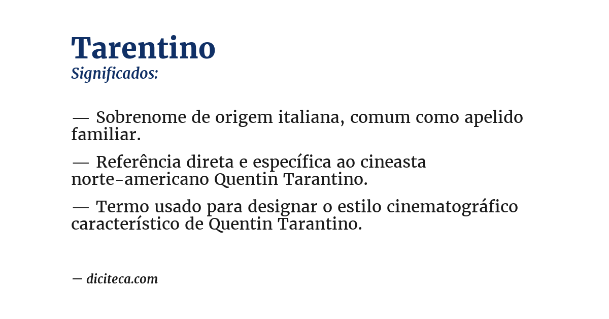 Significado de tarentino