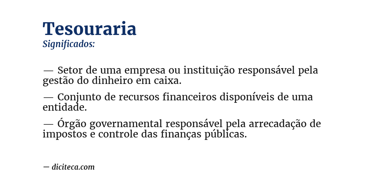 Significado de tesouraria