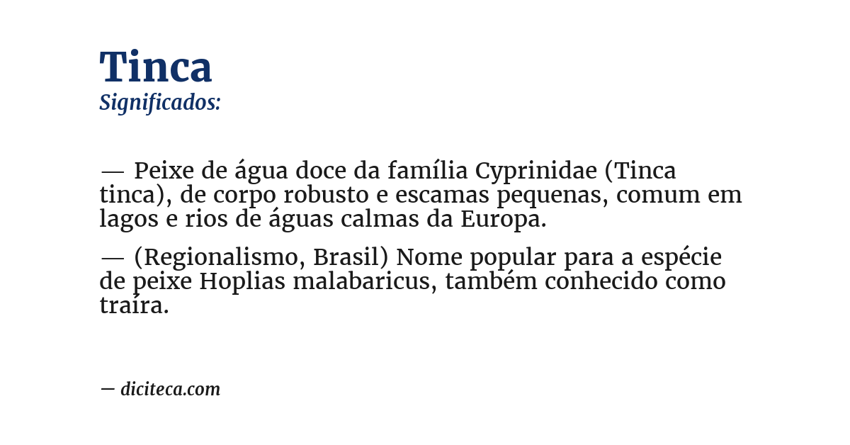 Significado de tinca