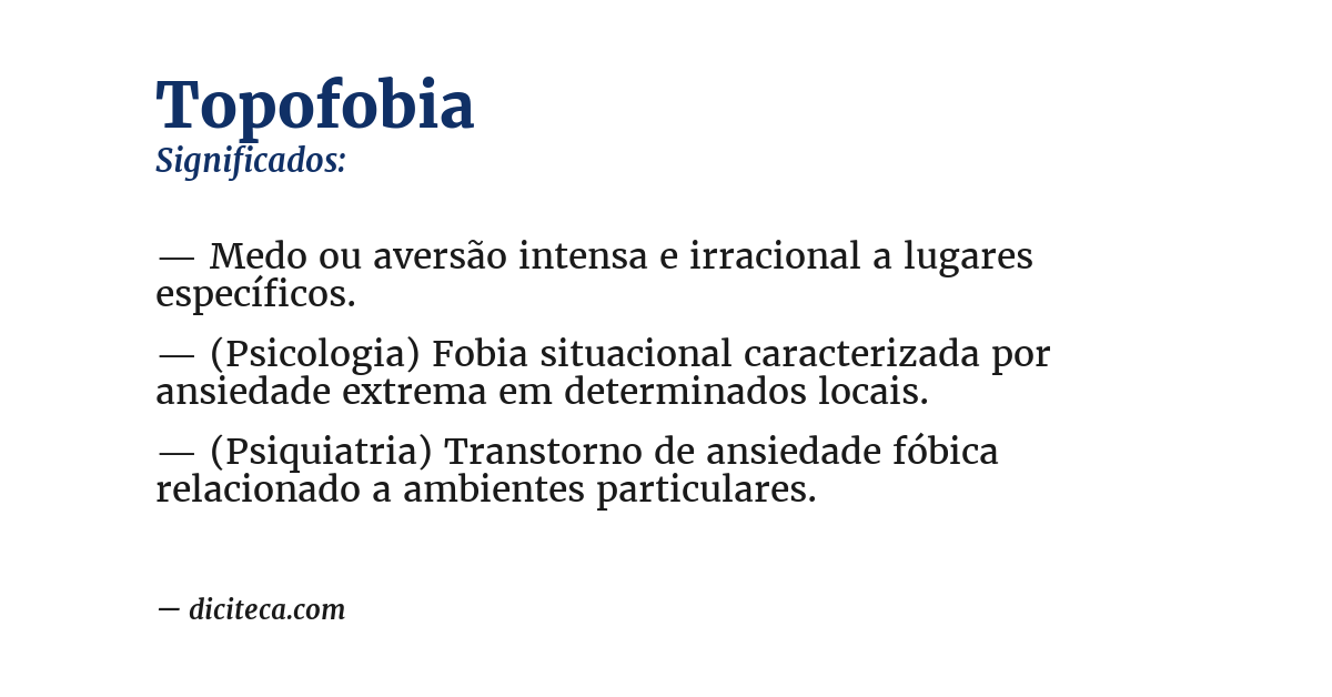 Significado de topofobia