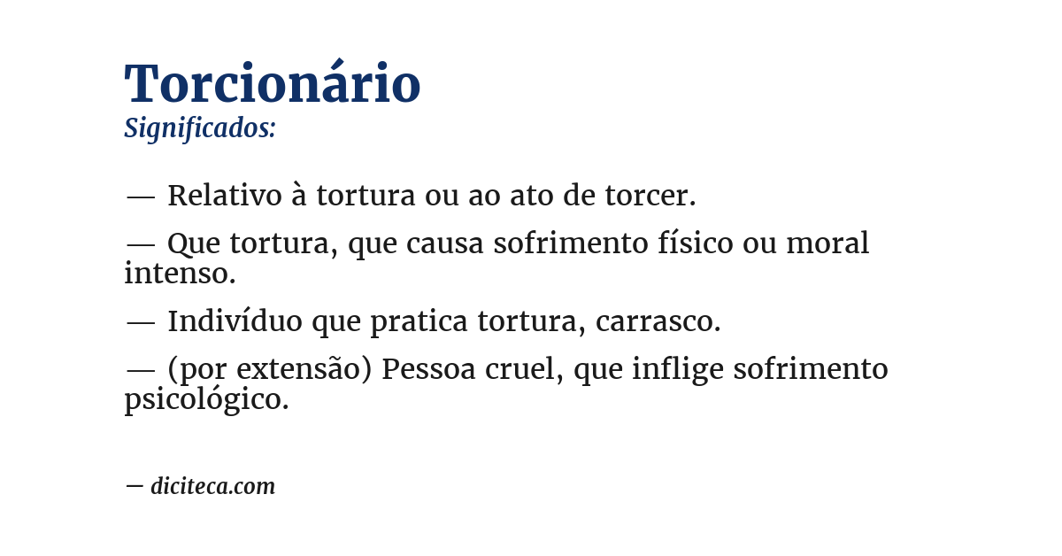 Significado de torcionário