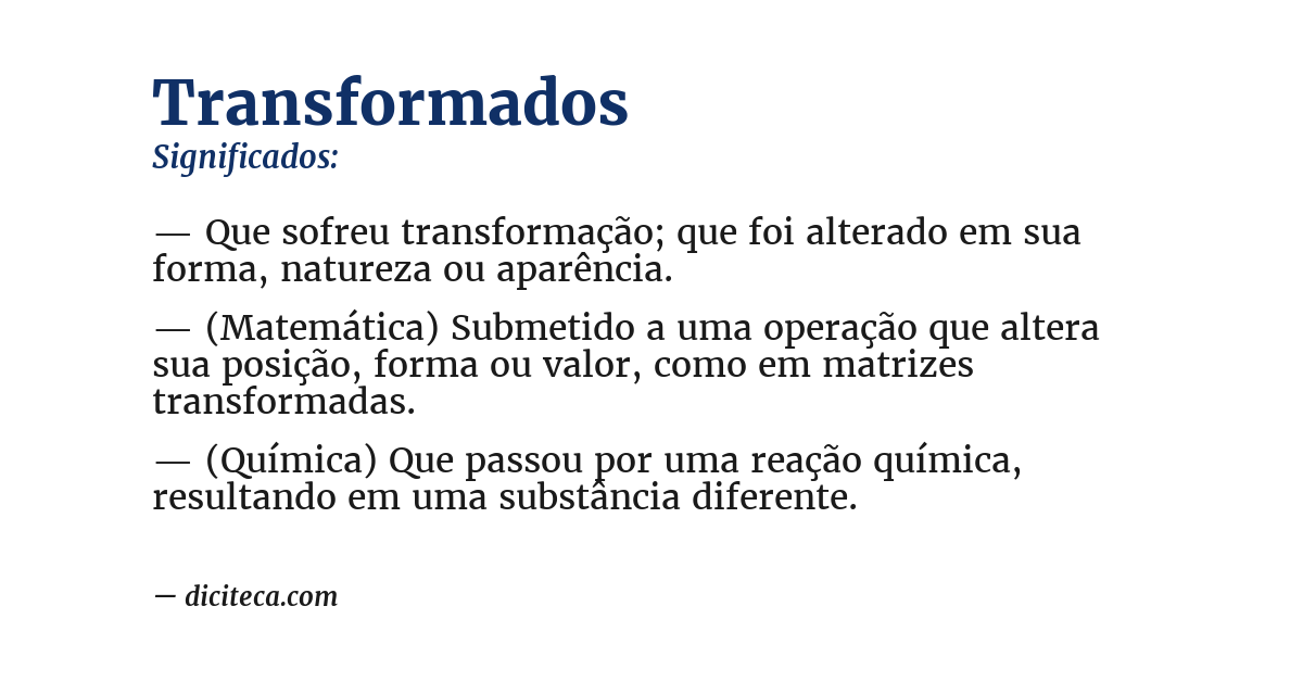 Significado de transformados