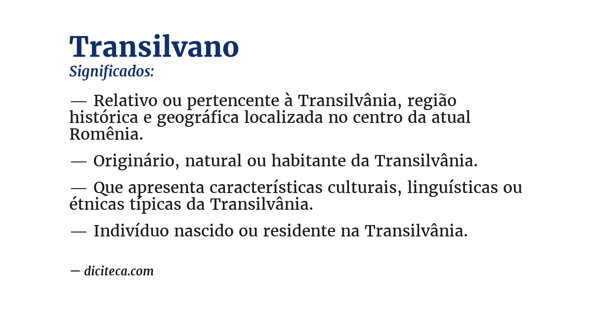 Significado de transilvano