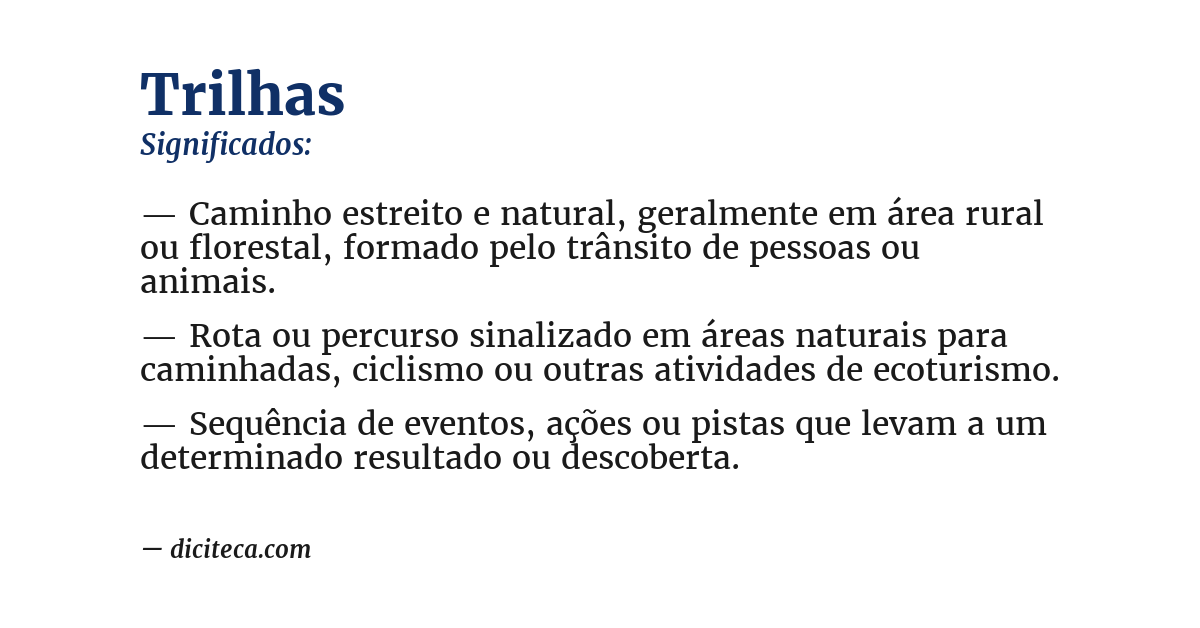 Significado de trilhas