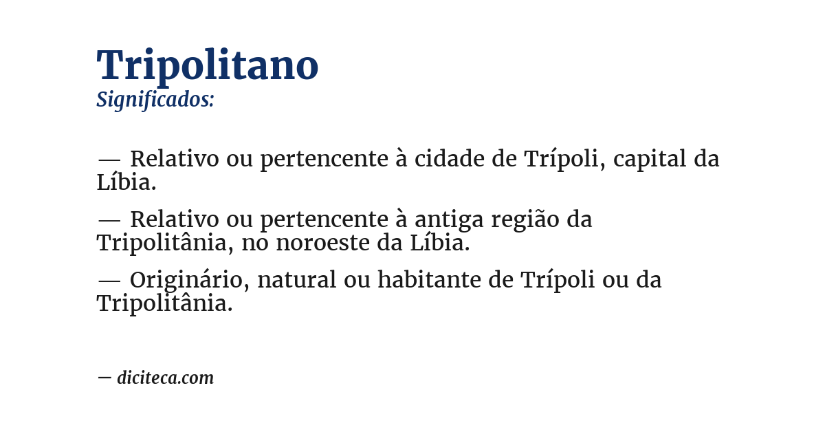 Significado de tripolitano