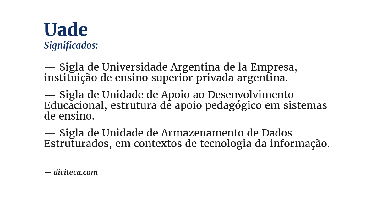Significado de uade