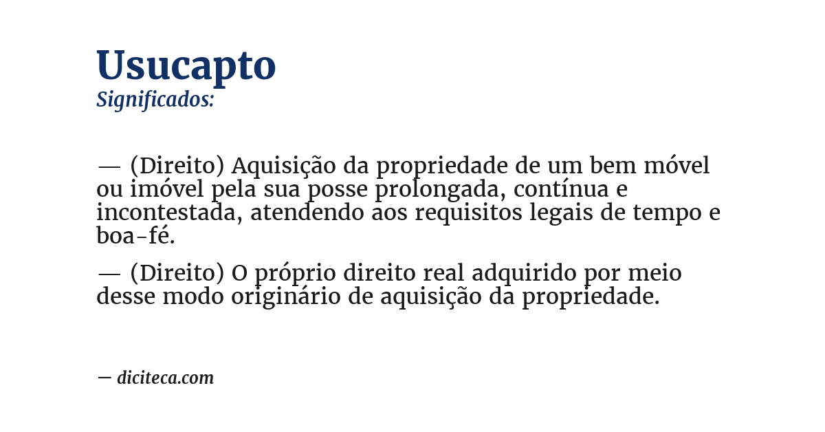 Significado de usucapto
