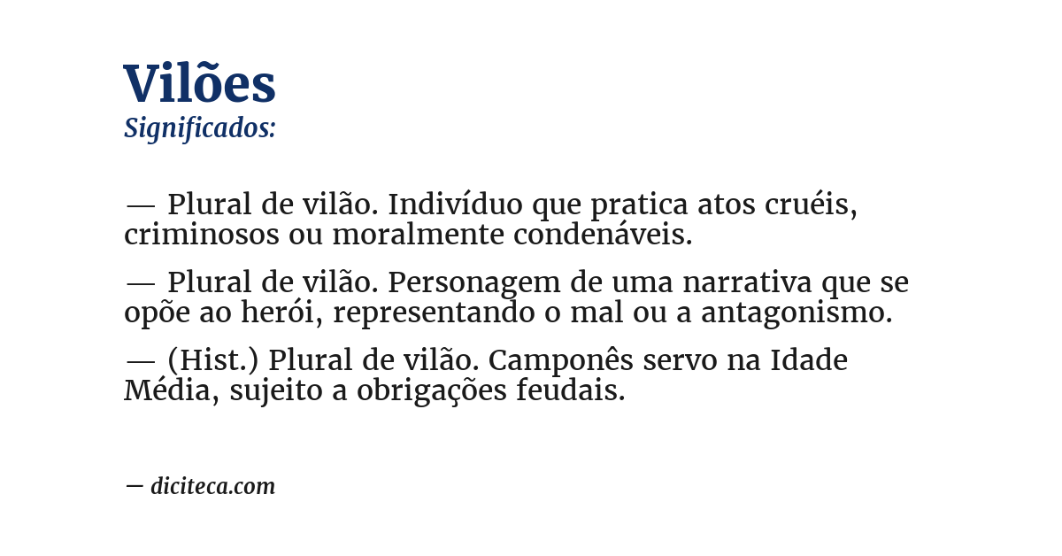 Significado de vilões