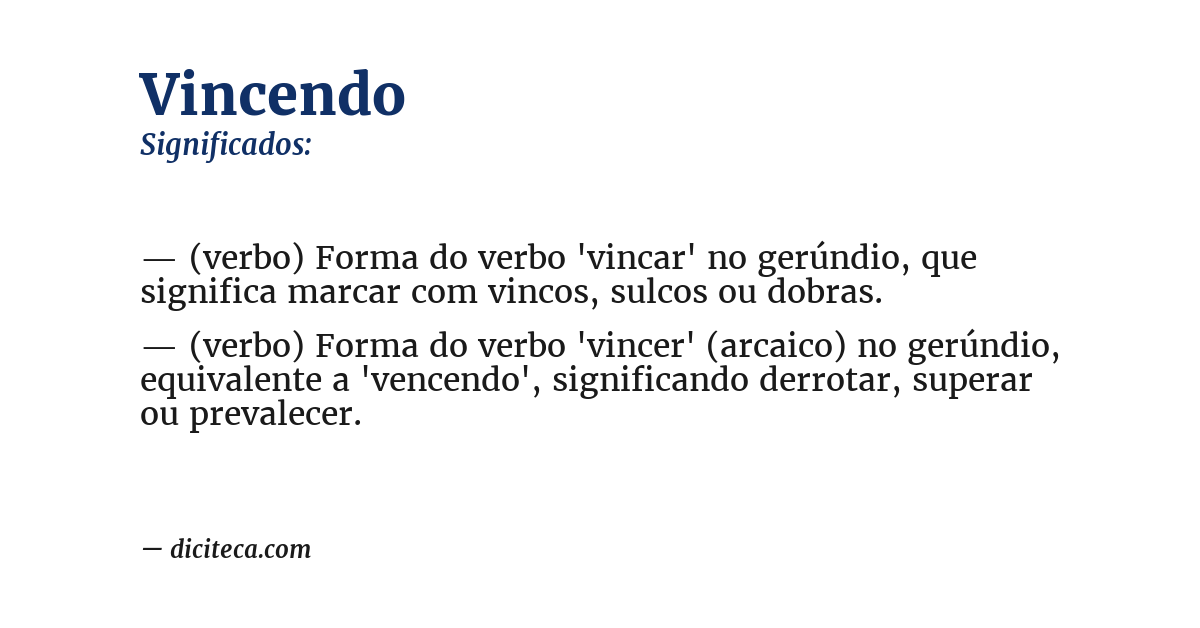 Significado de vincendo