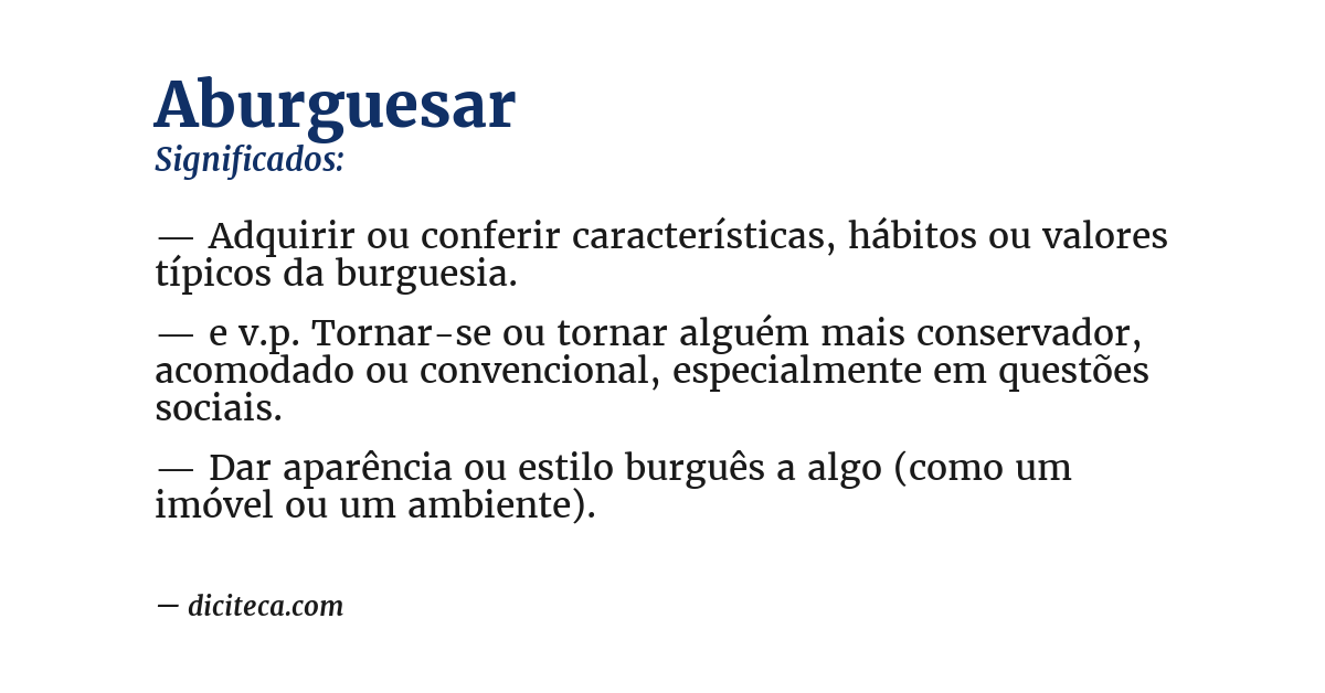 Significado de aburguesar