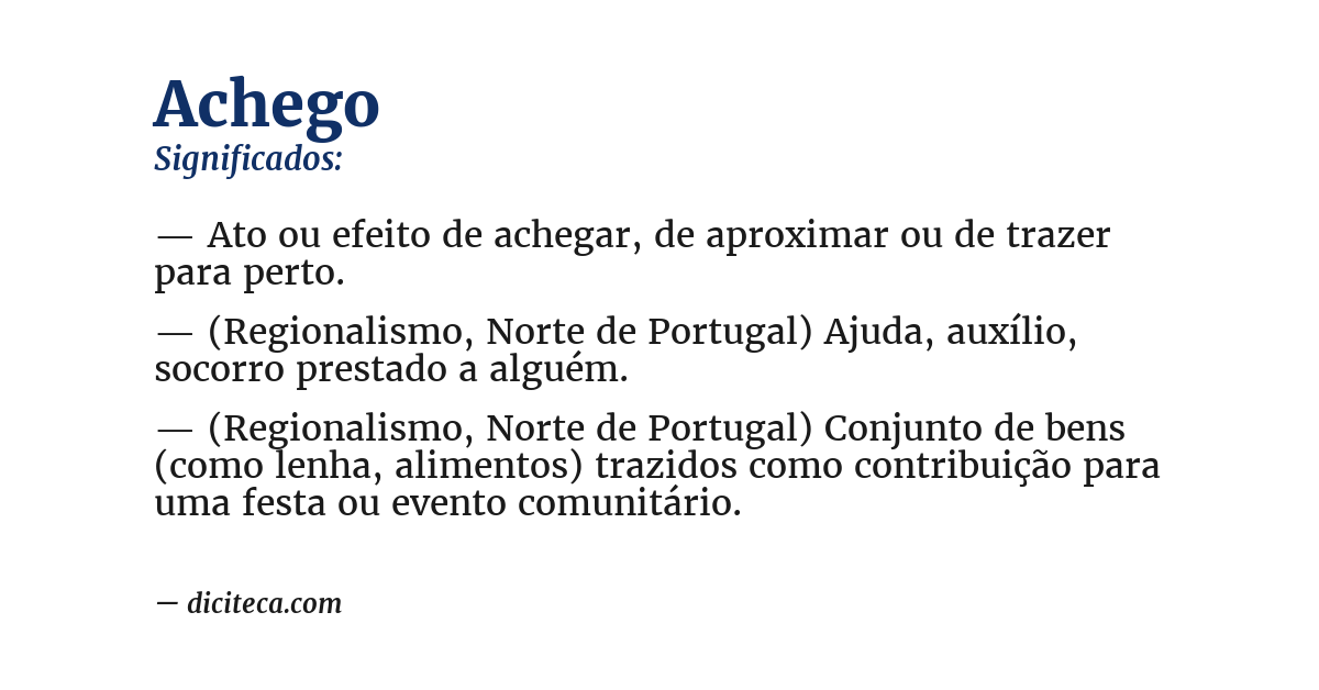 Significado de achego