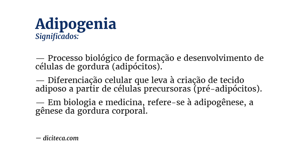 Significado de adipogenia