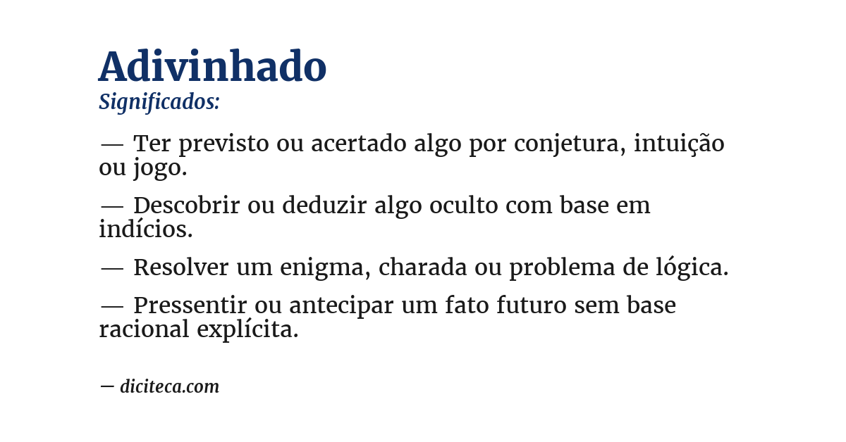 Significado de adivinhado
