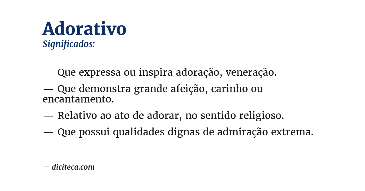 Significado de adorativo
