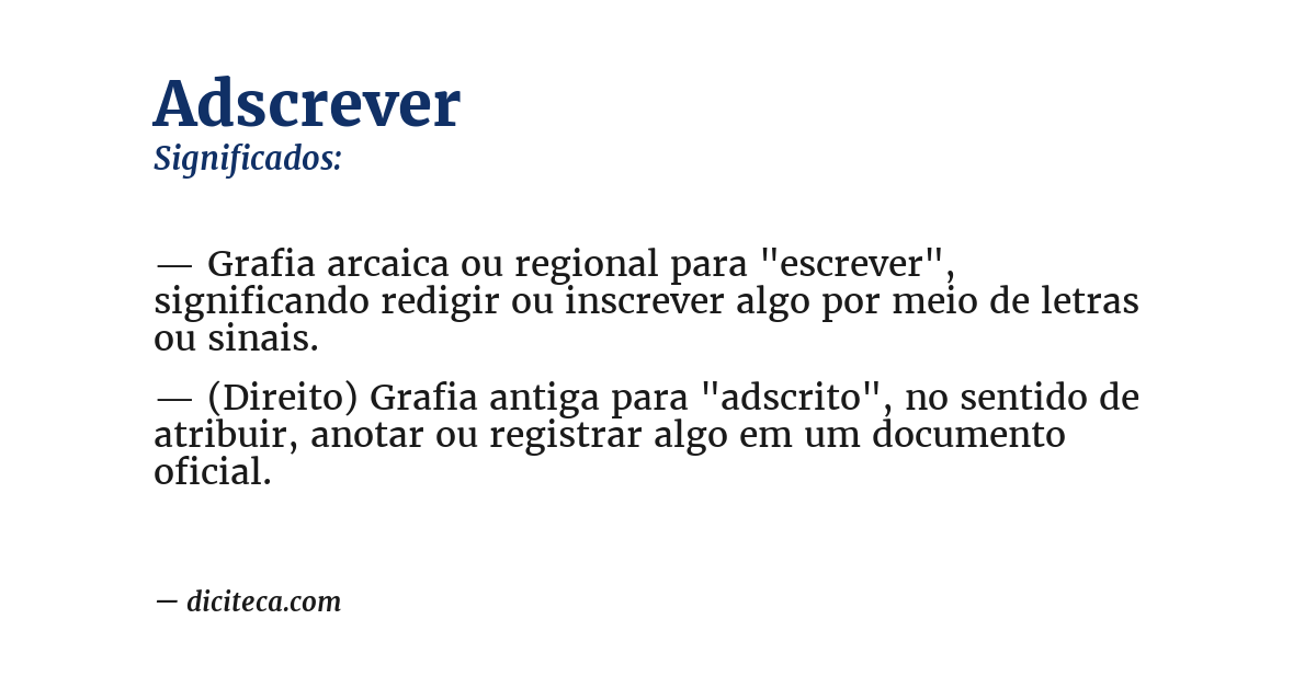 Significado de adscrever