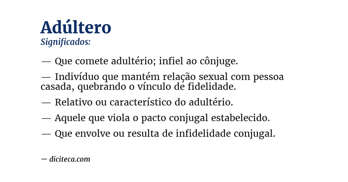 Significado de adúltero
