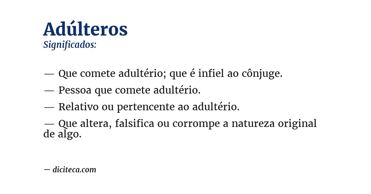 Significado de adúlteros