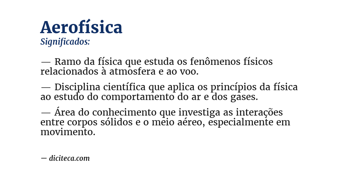 Significado de aerofísica