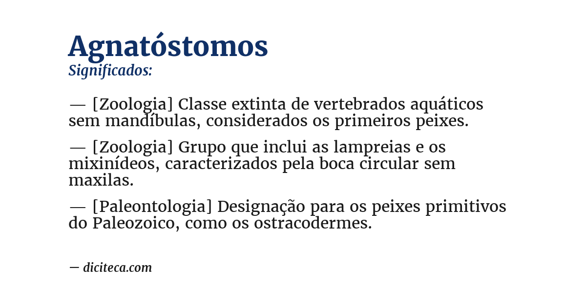 Significado de agnatóstomos