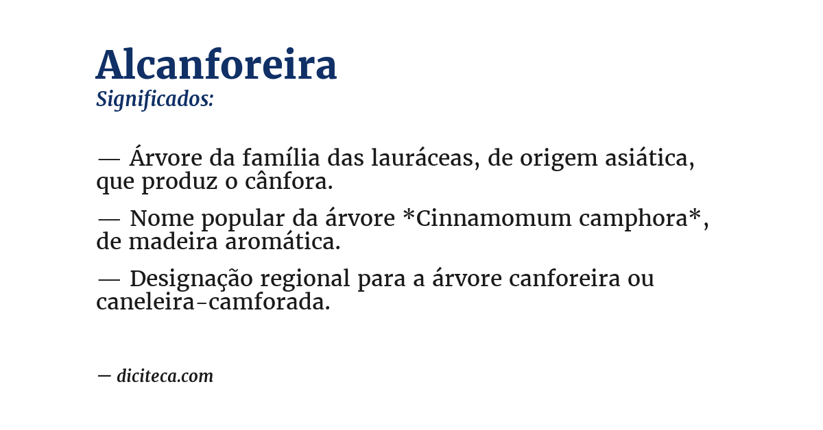 Significado de alcanforeira