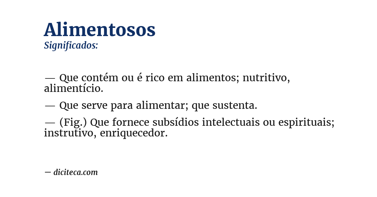 Significado de alimentosos
