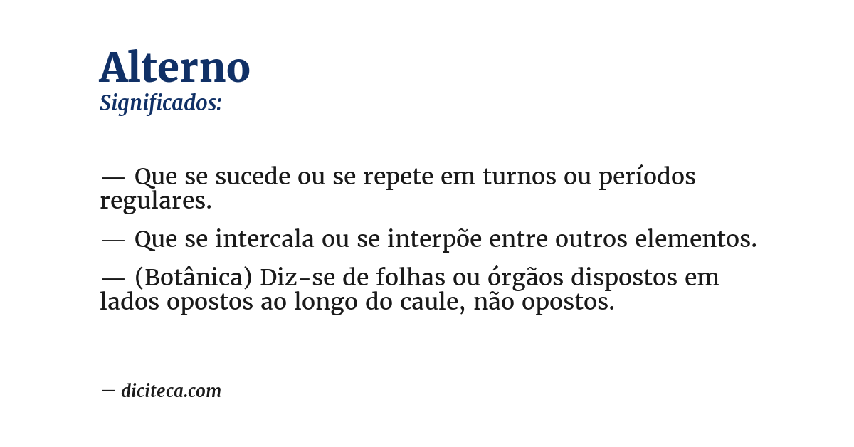 Significado de alterno