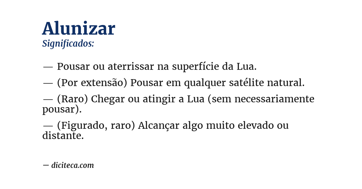 Significado de alunizar