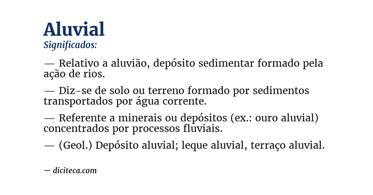 Significado de aluvial