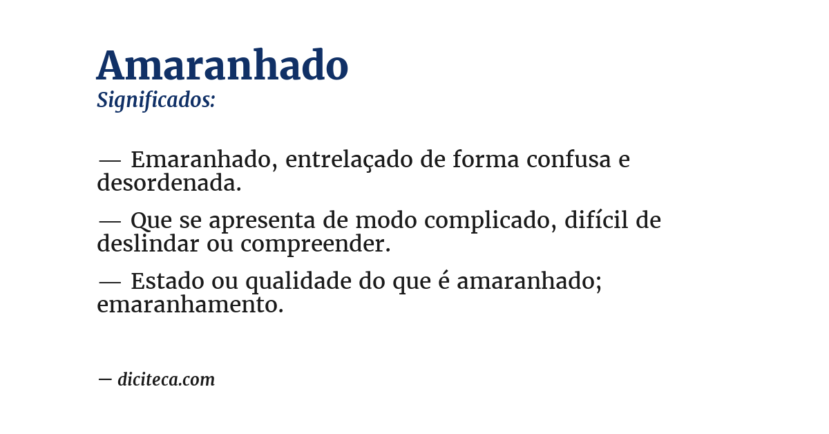 Significado de amaranhado