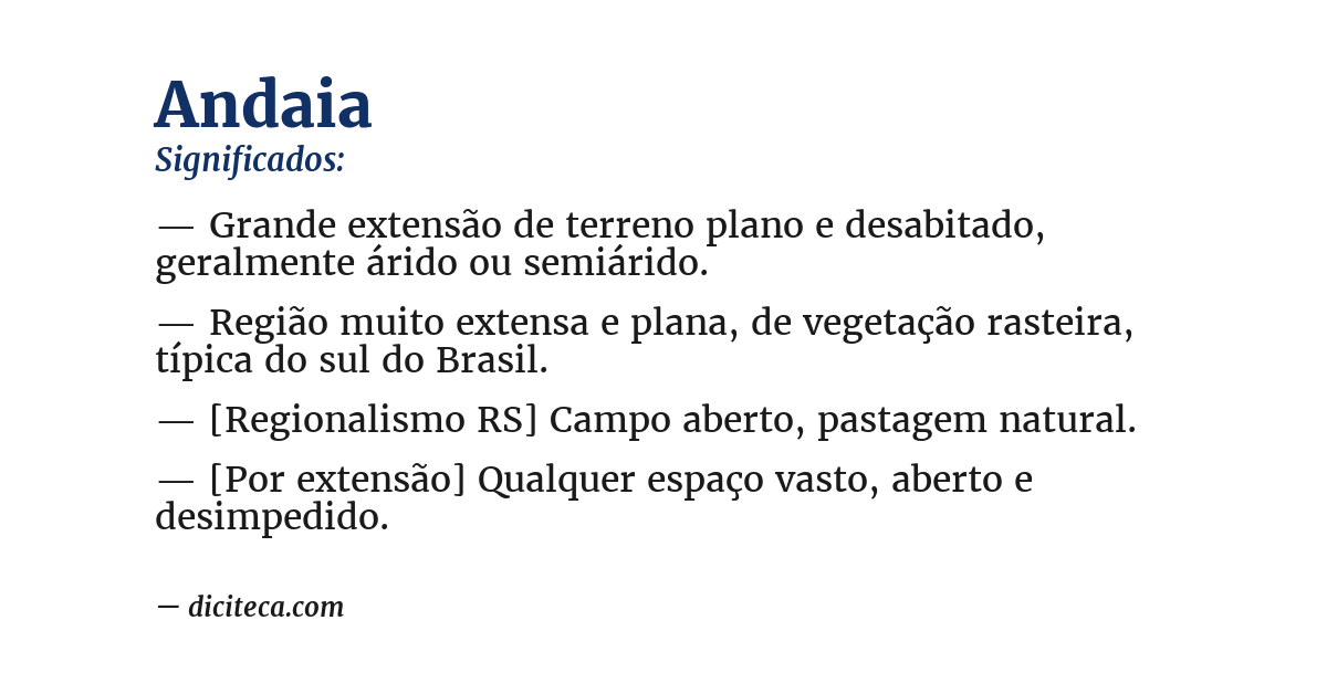 Significado de andaia