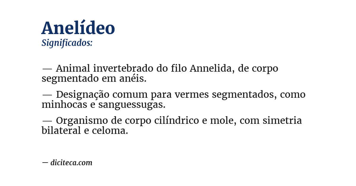 Significado de anelídeo